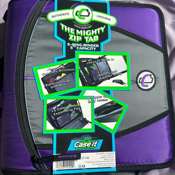 Authentic Case It The Mighty Zip Tab 3-Ring Binder - Picture 5 of 6